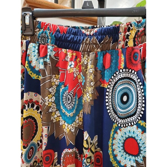 Win Win Women's Multicolor Polyester Mid Rise Slit Accents Trouser Size X-Large - Picture 2 of 12